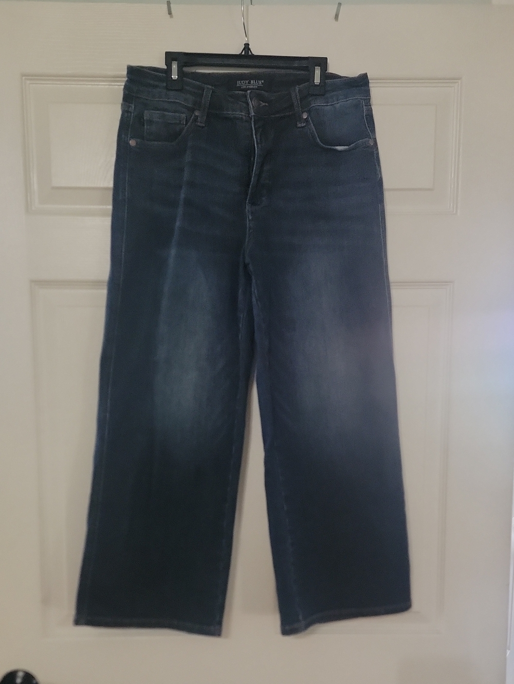 Judy Blue Dark Blue Cropped Wide-Leg Jeans
